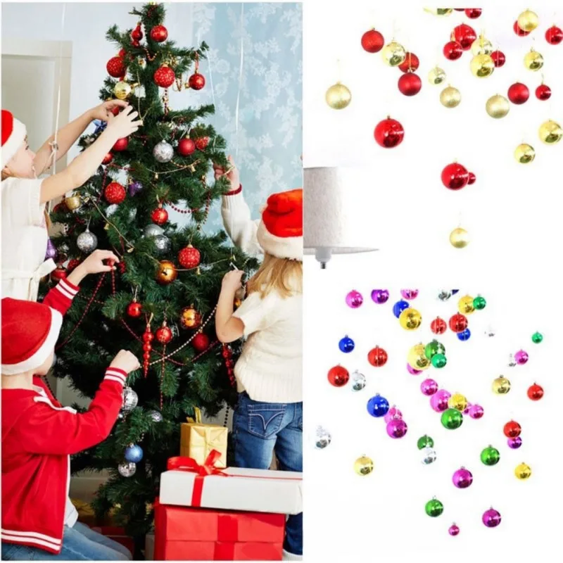 12PCS Christmas Hanging Decor Bubbles Glitter Chic Round Balls Ornament New Year Tree Decorations N06 | Дом и сад