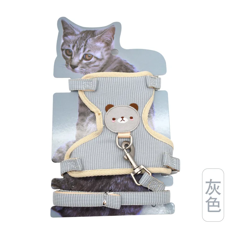 Bear Netting Chest-back Clothing Puppy Traction Rope New Plaid I-shaped Dog Cat and Belt dog accessories | Дом и сад