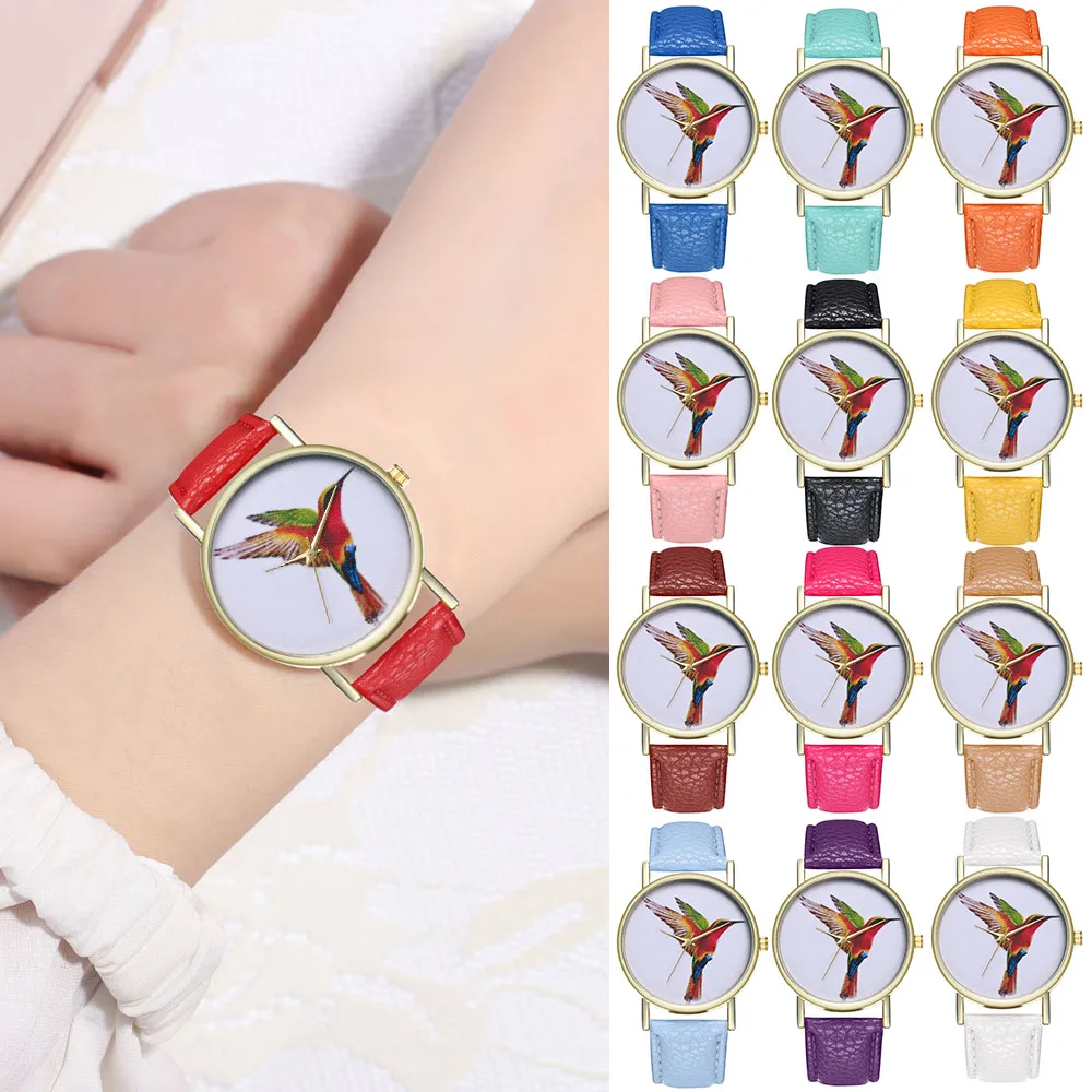 

2021 Fashion Quartz Watches Students Casual Watches Korean Style Printed Couple Watches With Leather Watch Band Round Dial Tc21