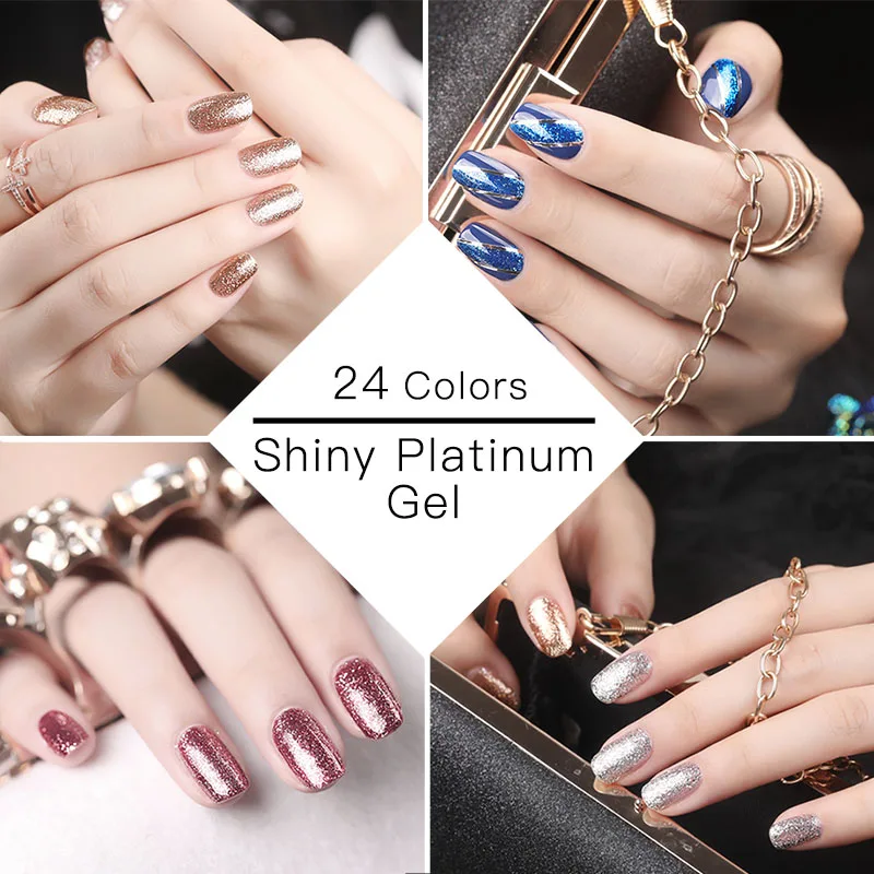 Гель-лак для ногтей ROSALIND блестящее Платиновое покрытие верхнее УФ-лампы маникюра