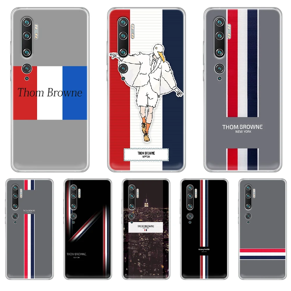 Модный брендовый чехол для телефона THOM BROWNE корпус XIAOMI MI 3 4 5 5X 8 9 10 se max pro a2 9T note lite