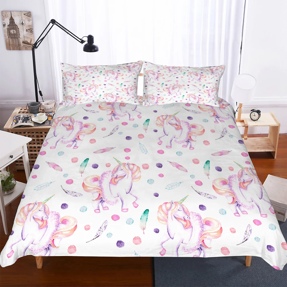 

Детский пододеяльник с рисунком единорога и рыбы