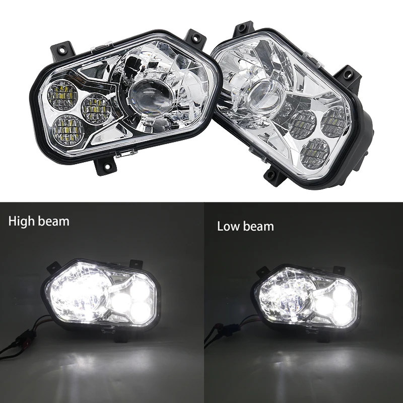 Silver Двигатель ATV светодиодный налобный фонарь для Polaris RZR светодиодный фонарь Poaris Sportsman/RZR светодиодный налобный фонарь RZR 800/900 светодиодный сменный налобный фонарь - Цвет: Silver