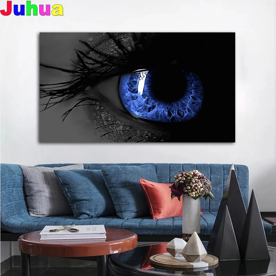 Abstract Big Blue Eye Pictures 5D DIY Square/Round Diamond Painting Cross Stitch Diamond Embroidery gift mosiac Home Decor