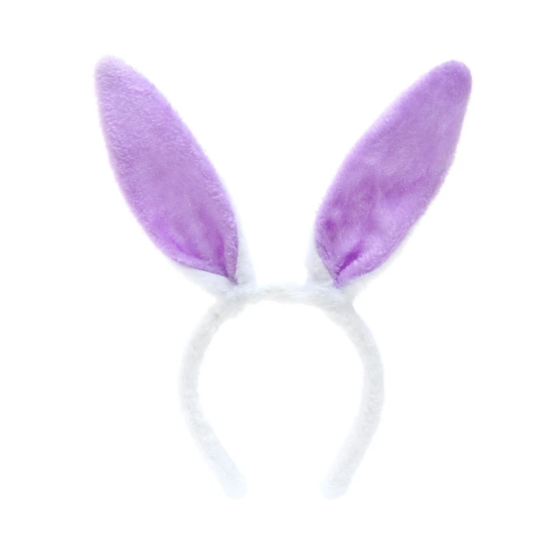 Женская плюшевая пушистая лента для волос ручной работы с длинными кроличьими