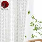 Тюлевые занавески s для гостиной, белая прозрачная занавеска с маленькими листьями, вуаль для дверей и окон, цена за 1 шт., одна панель