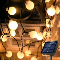 8 modes solar light ball bulb led string lights garlands fairy lights for christmas party outdoor decoration