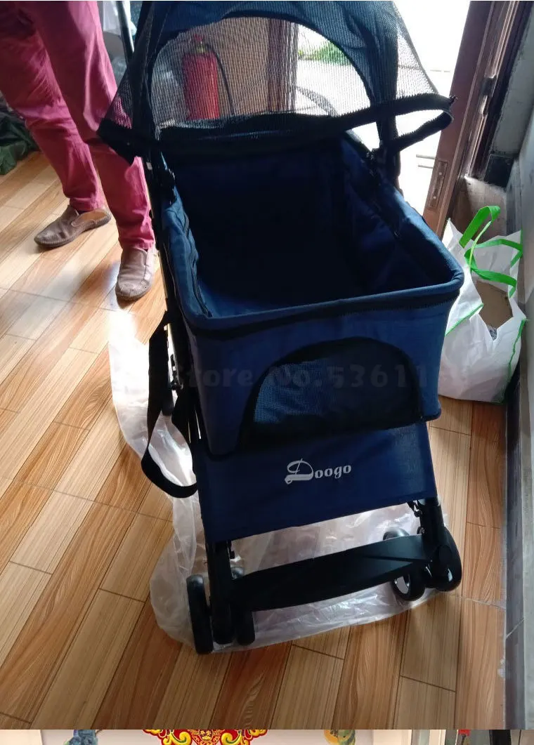 Pet Stroller Light Folding Folding Cart Cat Dog Teddy Nest Basket Outdoor Travel Supplies