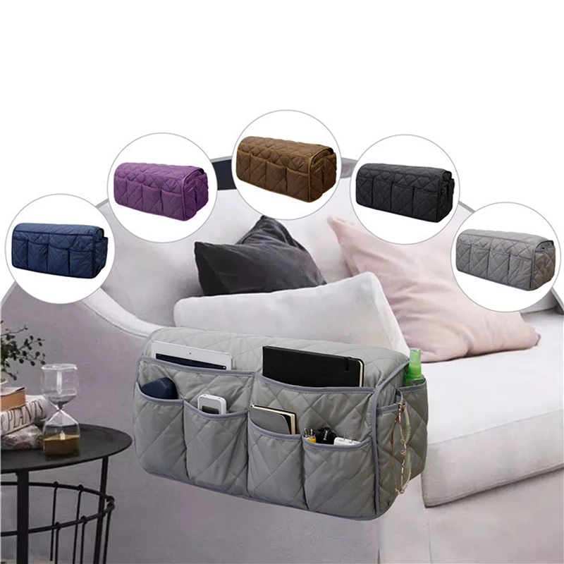 

Sofa Arm Rest Organizer Waterproof Magazines Sundries Storage Bags Anti Slip Remote Control Couch Pocket 5 Color Armrest Bag