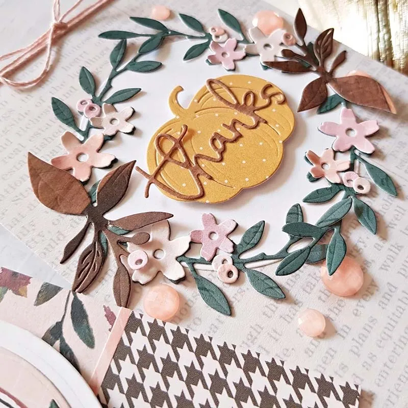 Маи цветок и листья металлические режущие штампы трафареты для DIY скрапбукинга