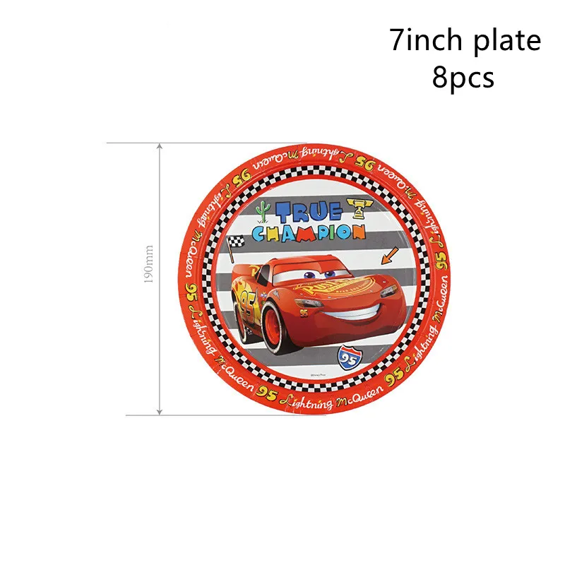 Disney Cars Lightning McQueen Theme Birthday Party Decorations Disposable Paper Straw Plate Napkin Cup Tablecloth Supplies | Дом и сад