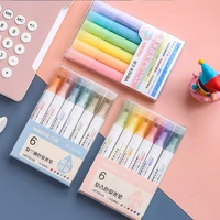 6pcslot highlighter pen pastel markers colorful pen watercolor highlighters drawing painting art stationary school supplies