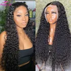 Парик из натуральных перуанских волнистых волос на сетке, 180% влажные и волнистые