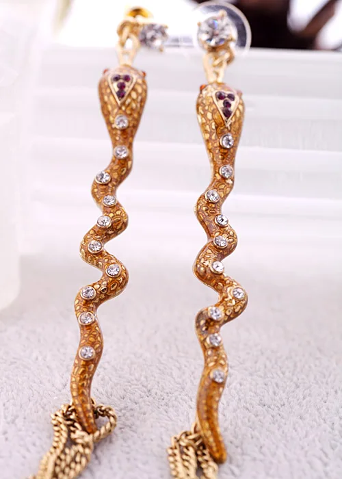 Серьги в виде змеи из витого стекла европейском стиле ювелирные изделия для