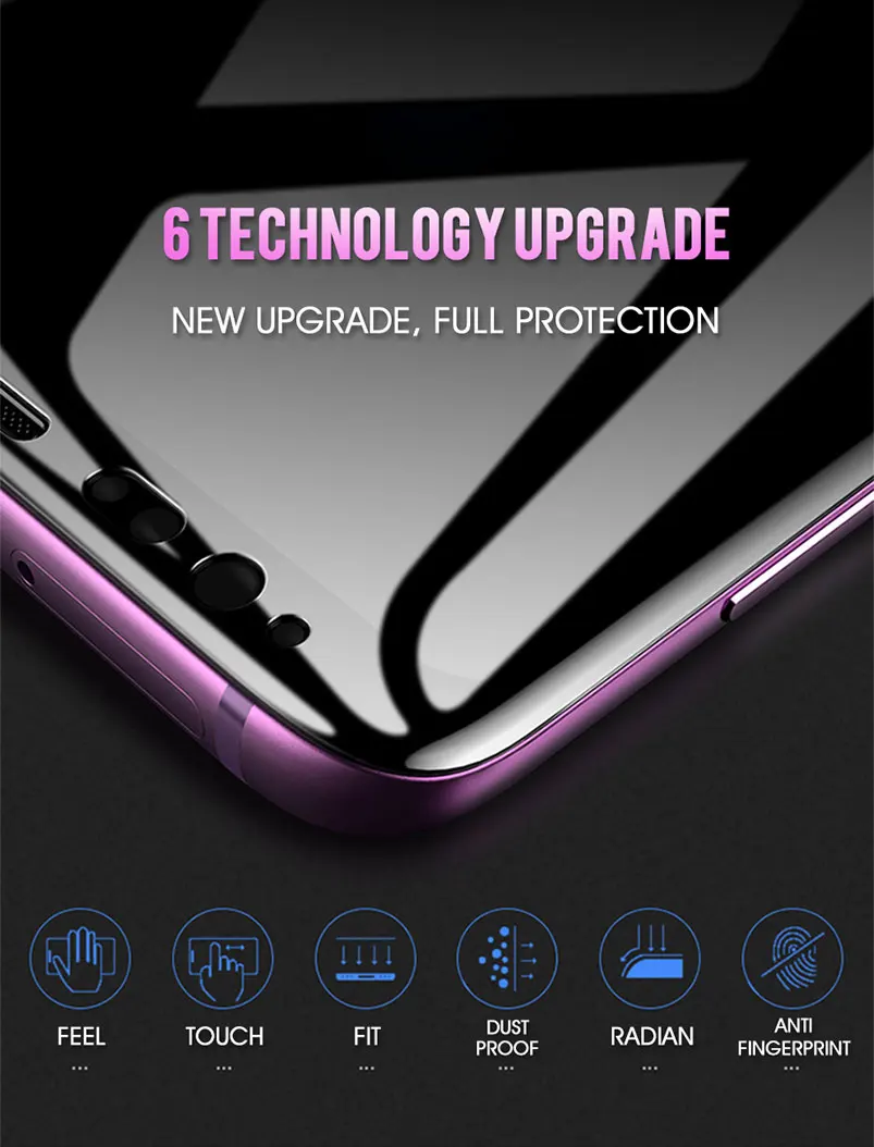 Закаленное стекло для защиты экрана Samsung galaxy s10 E S9 S8 plus Note 9 8 10 пленка с