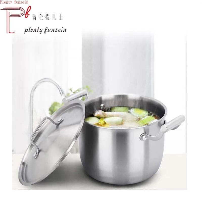 Стальная кастрюля для супа немагнитные горшки утолщенный отпариватель дома из