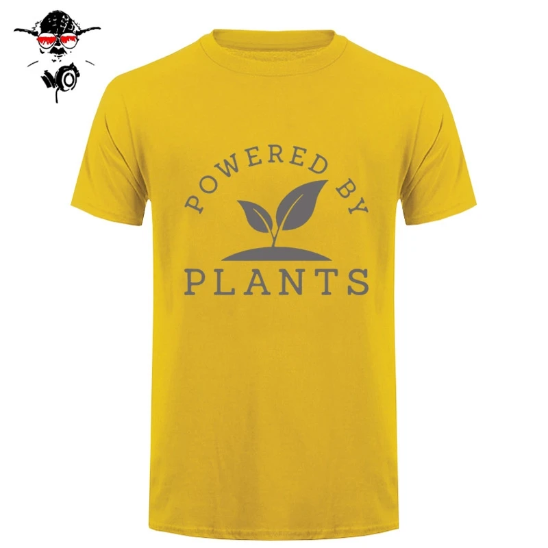 Мужские и женские футболки Power By Plants летние унисекс для вегетарианцев Забавные