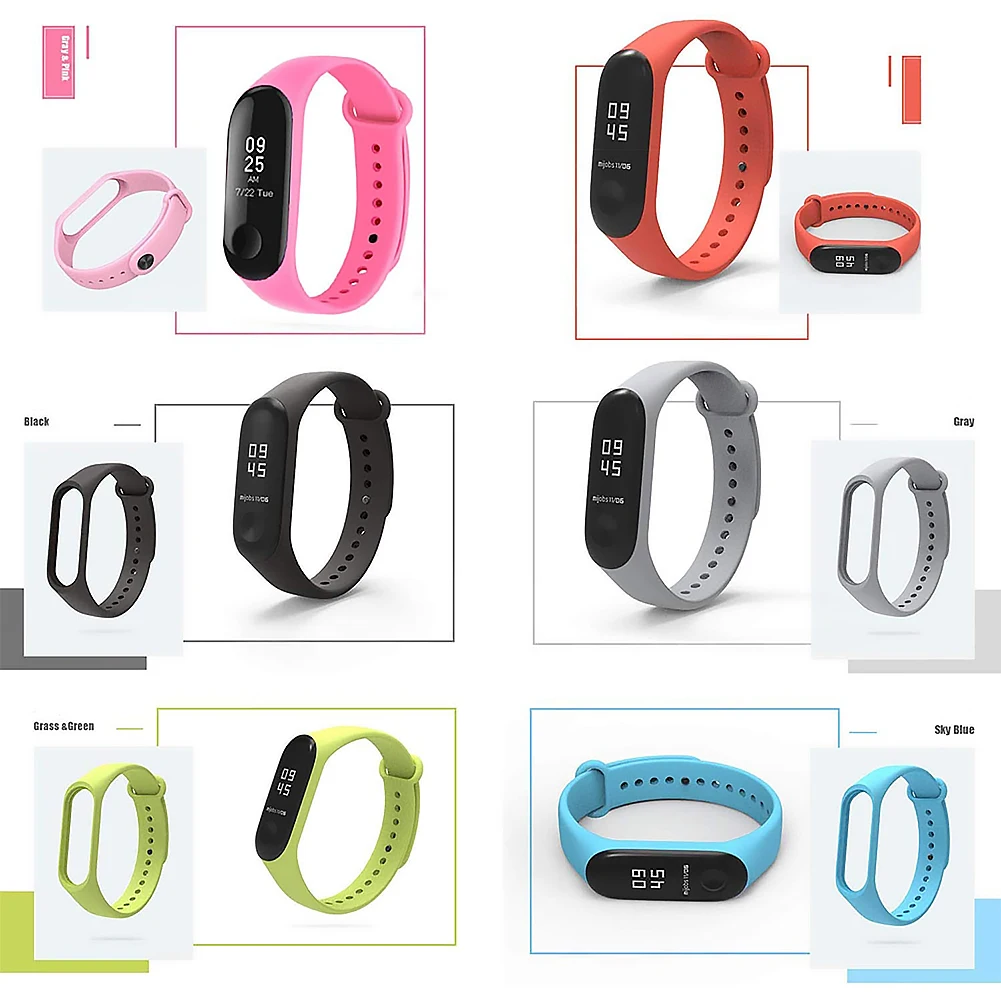 

13Pcs/Set Colorful Silicone Wrist Strap Band For Xiaomi Mi Band 3/4 Smart Bracelet Wristband Replacement Wrist Strap Accessories
