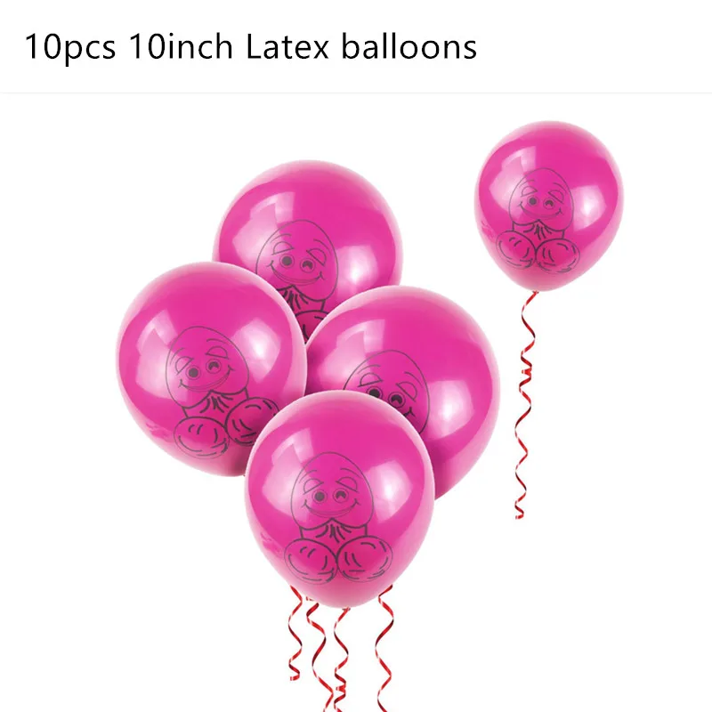 10pcs pink Украшения для девичника тот же пенис навсегда воздушный шар невесты быть баннер гирлянда для девичника курица вечерние Mr Mrs Свадебные украшения - Цвет: 10pcs pink