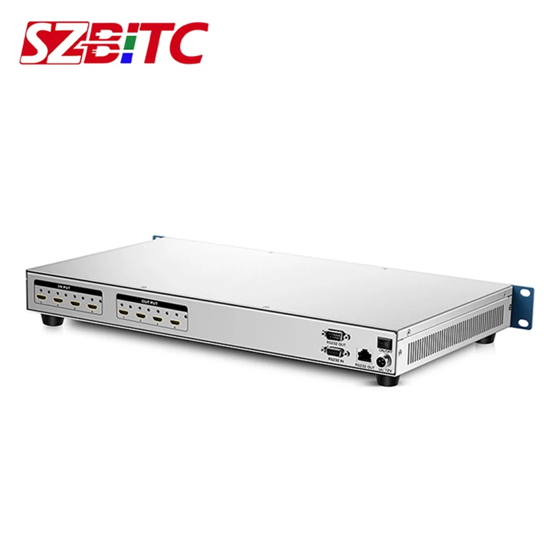 SZBITC UHD HDMI матрица 4X4 4k/2K коммутатор 4 в выхода 3D EDID видео дисплей Авто RS232 ИК пульт