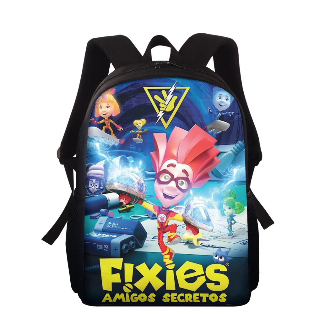 15-Inch Children's Backpack The Fixes Pattern Kids School Book Bags Russian Cartoon Design Students School Bags