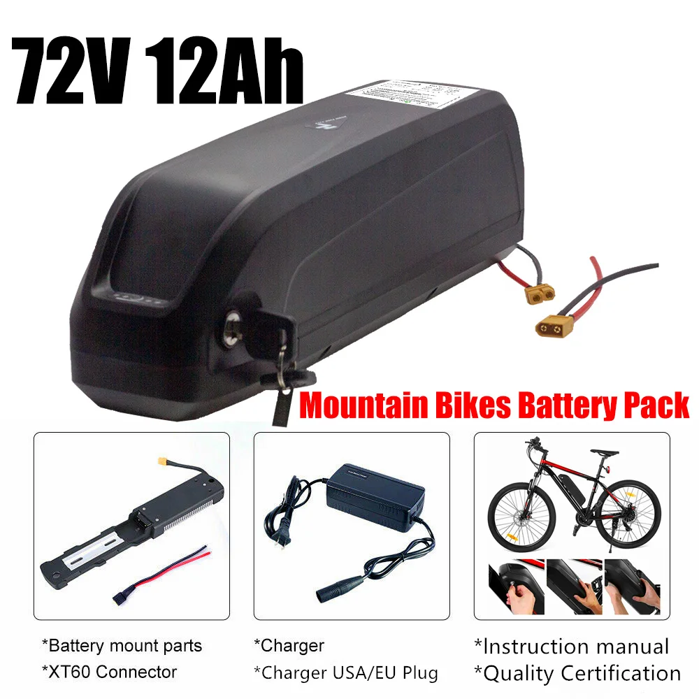 72 в 12 Ач литий-ионный перезаряжаемый аккумулятор для электровспомогательных