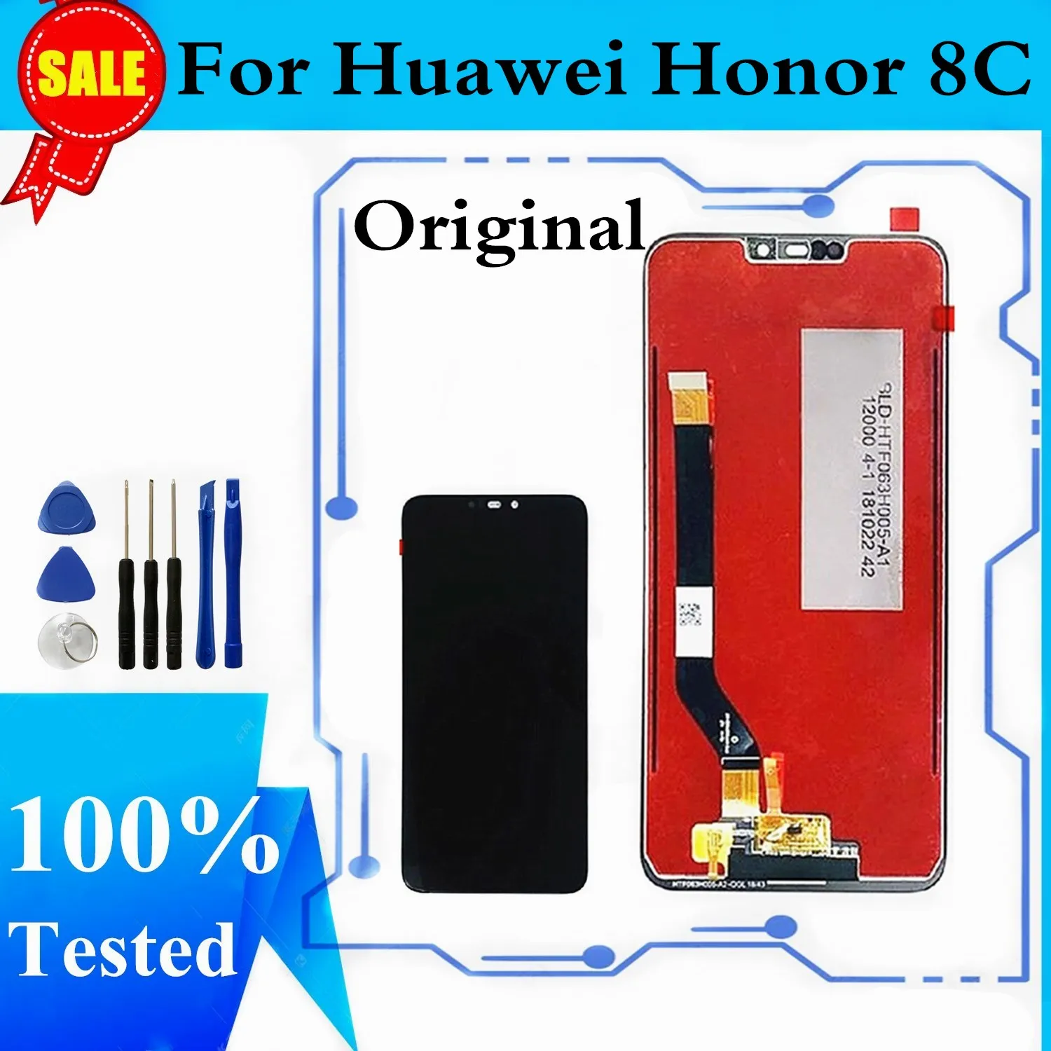 Оригинальный ЖК дисплей для Huawei Честь 8C сенсорный экран дигитайзер сборки Honor BKK