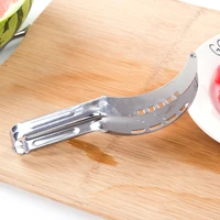 kitchen slicer stainless steel watermelon cutter fruit salad tool melon watermelon windmill slicer tong corer for summer 2020
