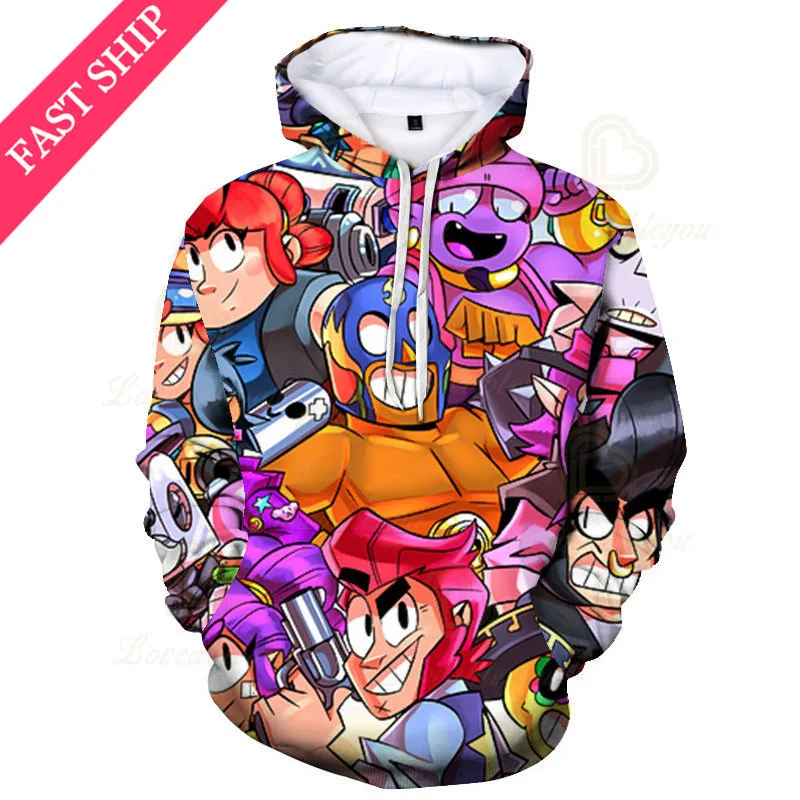 

WEREWOLF MAX and Star, Carl Brawings Game 3D Hoodies Clothing Sweatshirt Children Crow Shoot Kids MAX Child Tops Boys Girls