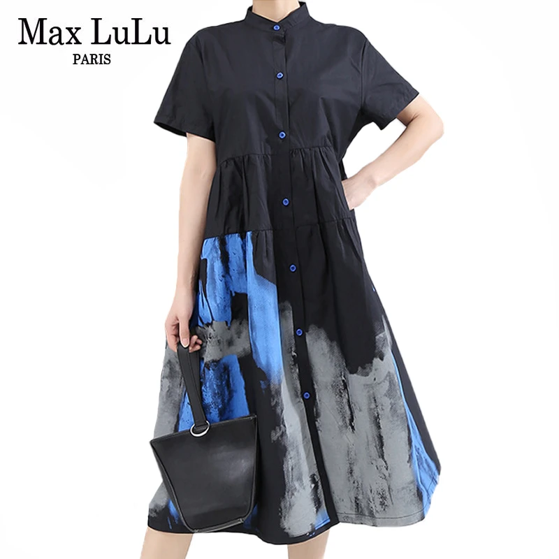 Max LuLu 2020 модные корейские дизайнерские женские летние платья с коротким рукавом