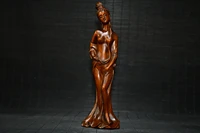 8china lucky old boxwood hand carved concubine yang statue classical beauty image one of the four beauties office ornaments
