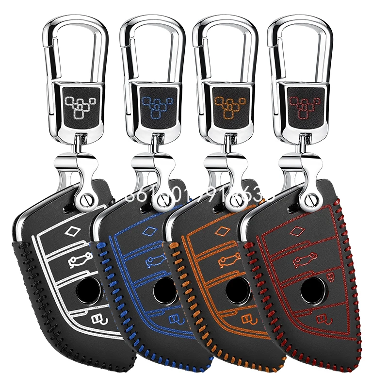 

key case 4 button for BMW 5 series 2018 7 series 2017-2018 car key holder leather cover