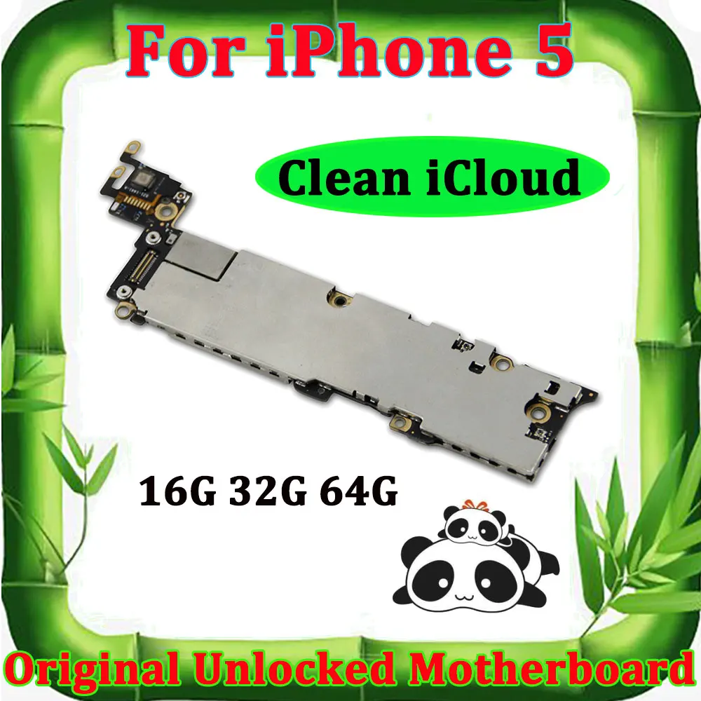 Разблокированная оригинальная материнская плата для iPhone 5, 16 ГБ, 32 ГБ, 64 ГБ, материнская плата с системой IOS, основная материнская плата iCloud, разблокировка