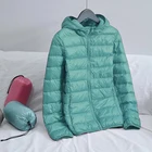 Женское зимнее пальто, Ультралегкая тонкая куртка на утином пуху, куртки-пуховики с капюшоном, ветрозащитные парки с подкладкой, Женская портативная верхняя одежда