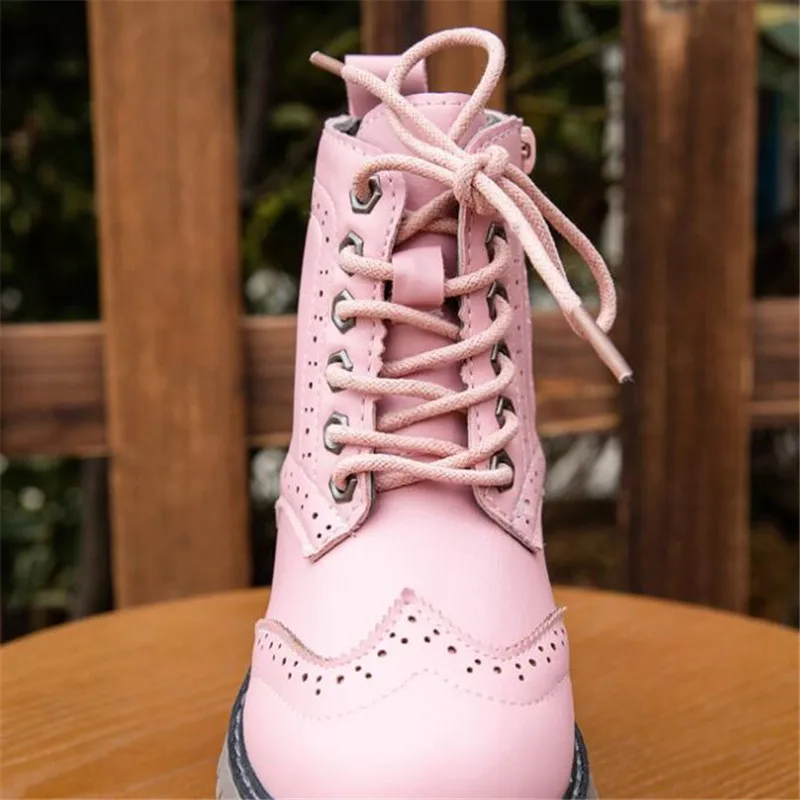 Детские Ботинки Martin высокие ботинки из искусственной кожи для девочек и