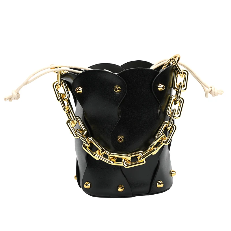 

Personality Bucket Bag For Women 2020 New Vintage Patchwork Handbag Shoulder Crossbody Underarm Chain Bag A761