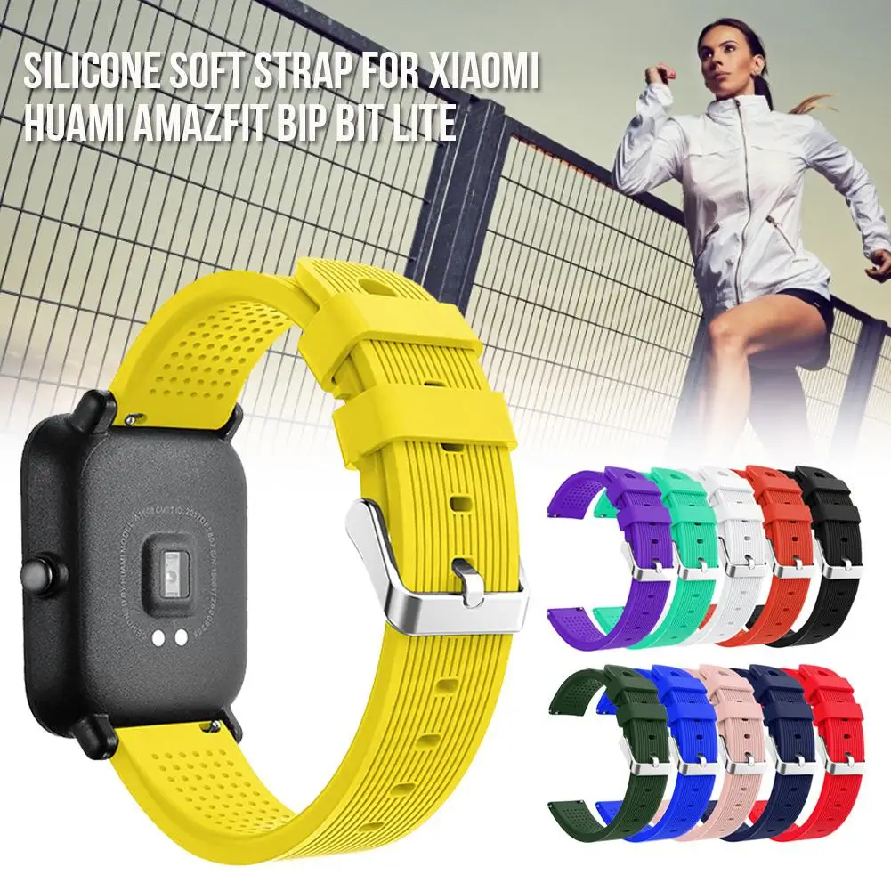 Мягкий силиконовый ремешок для Xiaomi Huami Amazfit Bip BIT Lite Youth Smart Watch наручный браслет