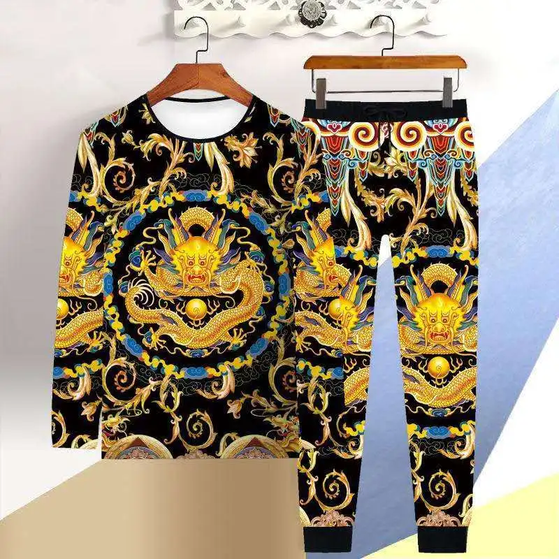 Костюм спортивный мужской из 2 предметов повседневная облегающая футболка с 3D