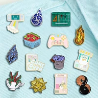 creative trendy cartoon game console oil drop brooch pin denim bag gift for friends men women fashion jewelry clothes decoration
