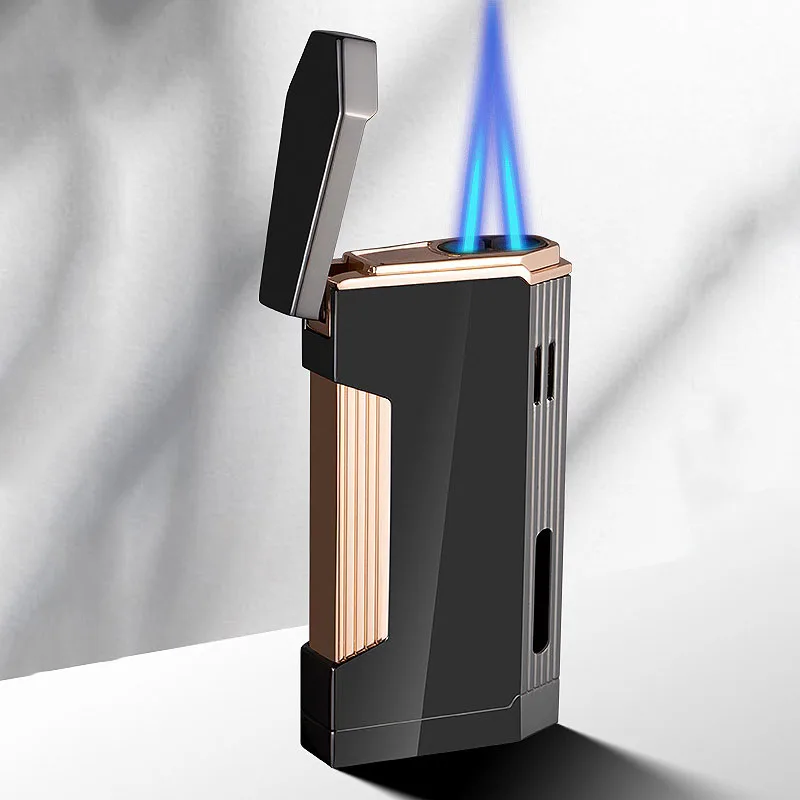 Высокая Давление с прямым впрыском двойной пламени горелки газовая зажигалка Turbo