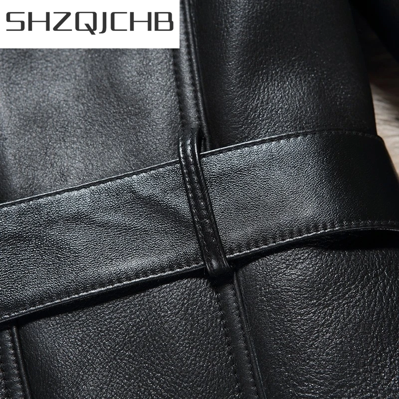 

JCHB 2021 Winter Real Wool Fur Liner Sheepskin Coat Double Faced Fur Sheep Shearing Tops Office Ladies Double Breasted Real Leat