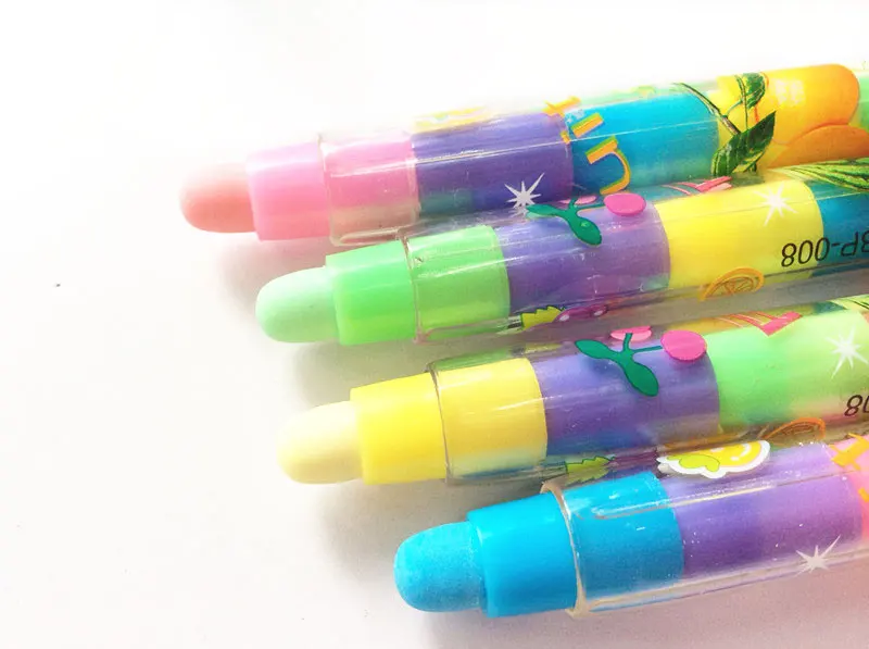 

Cute Candy Color Lipstick Multi Top Pencils Erasers For Kids Office School Supplies Stationery Fruit multilayer Rubber
