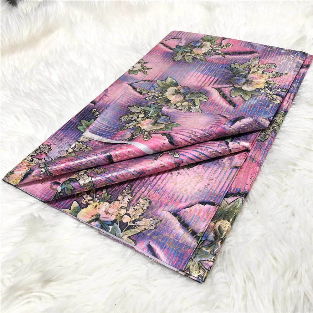 Блестящая парча из 2021 полиэстера морская ткань для женщин 5 ярдов/комплект | Дом и