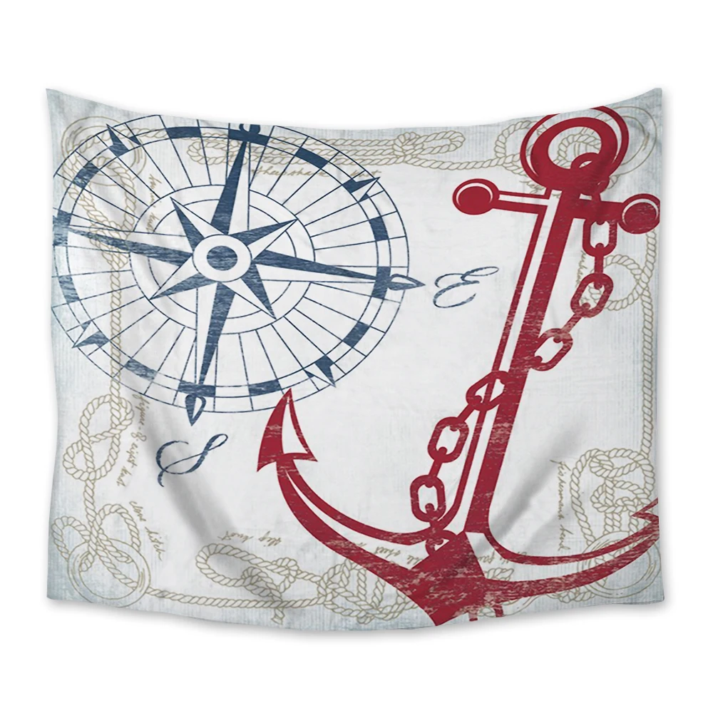 Морской компас якорь гобелен настенные Висячие гобелены покрывало настенное