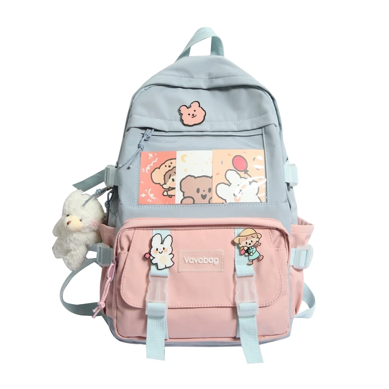 

EST Kawaii Backpack Women Patchwork Large Capacity Female Shoulders School Bag Book Travel mochila mujer bolsa femininas baratas