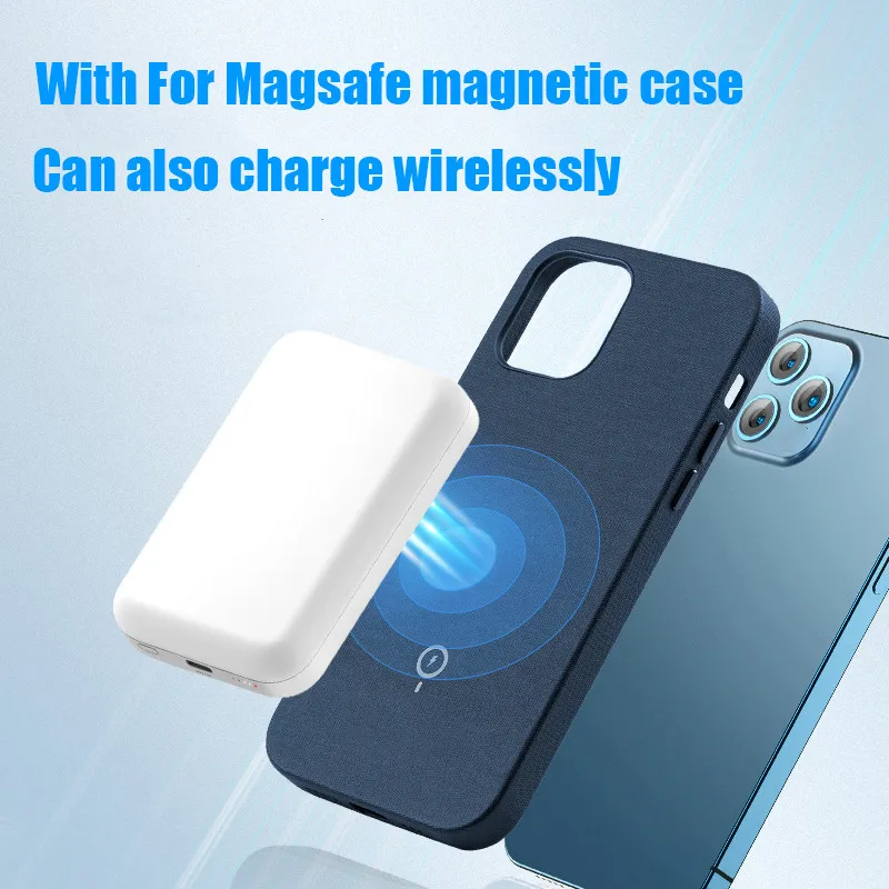 

15W 5000mAh For MagSafe Magnetic Mobile Power Bank Wireless PD Fast Charging, Suitable For iphone12 Mobile Power Bank