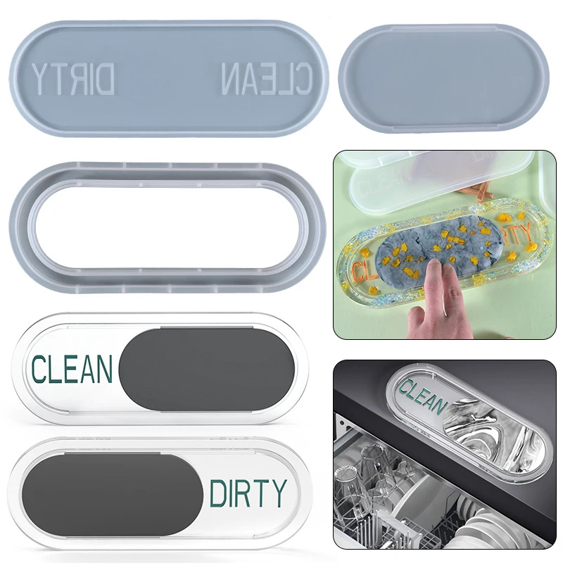 

Cleaning Sign Silicone Mold, DIY Crystal Epoxy Dishwasher Sign Mold, Table Jewelry Resin Casting Mold Tool