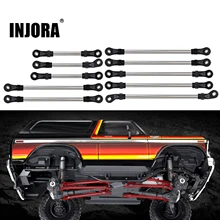 INJORA 313MM 324mm Wheelbase Stainless Steel Links Plastic Rod End Unassembled Kit for 1/10 RC Crawler Car TRX4 TRX6