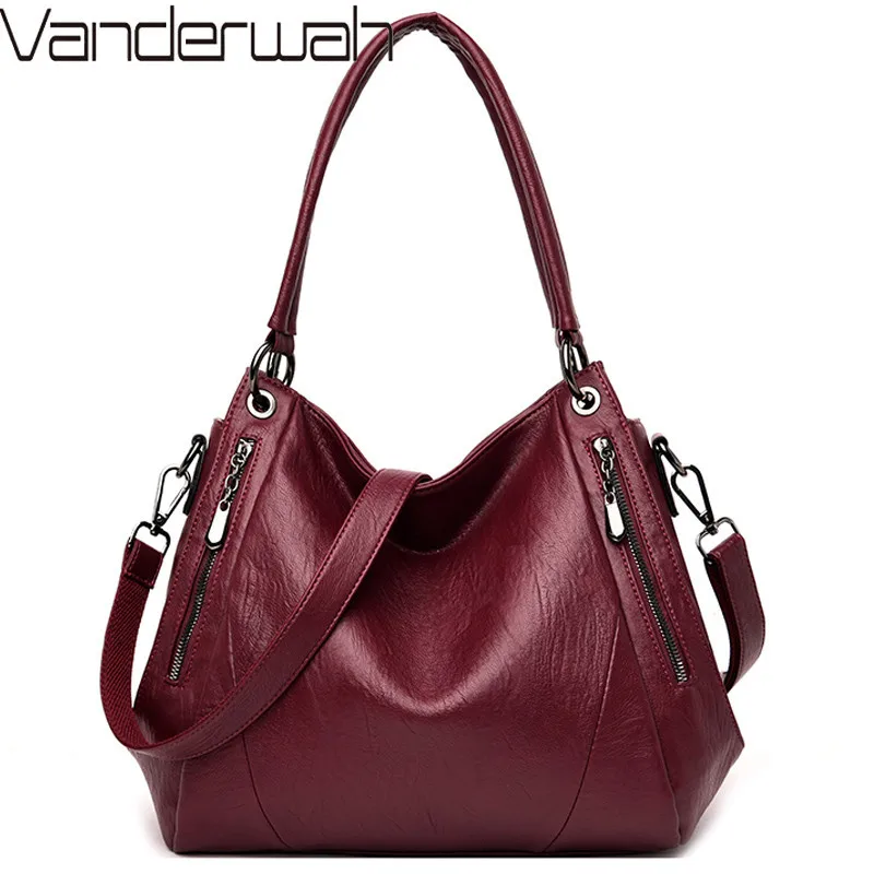 Женская сумка через плечо из мягкой кожи с ручками | Багаж и сумки