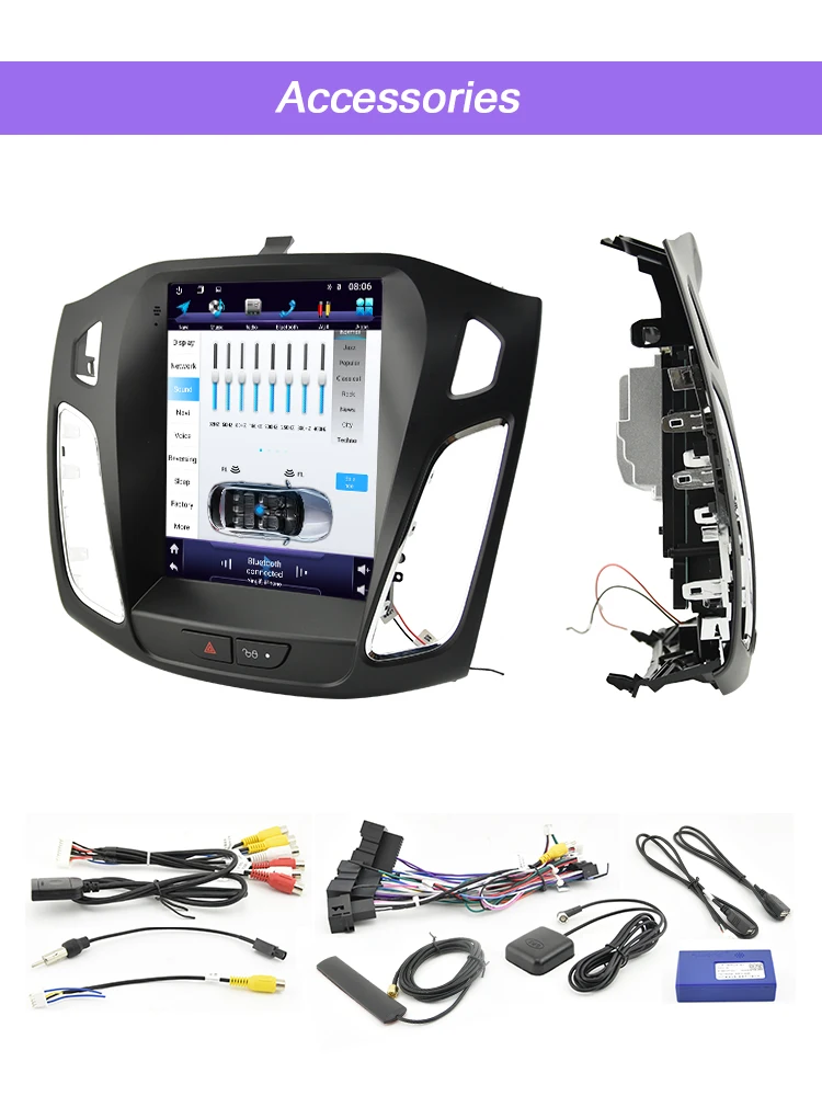 AUTOTOP 2 Din Android 8,1 вертикальный экран автомобильный gps Мультимедиа для Ford/Focus салон 2012- gps навигация автомобильный видео Радио